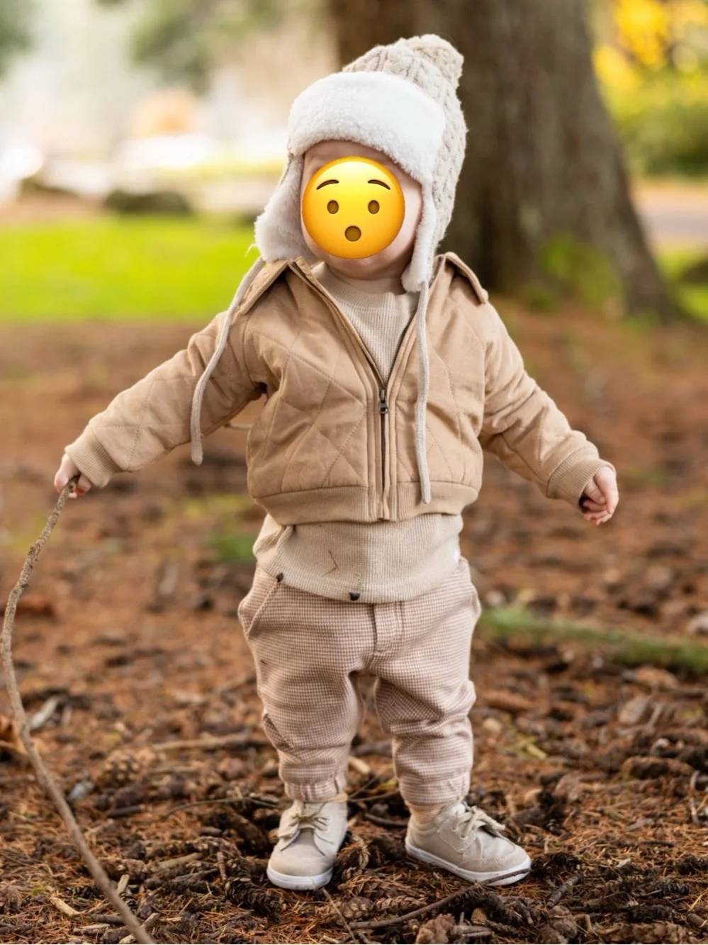 Like New Janie and Jack Jacket and Toddler Sherpa Trapper Hat